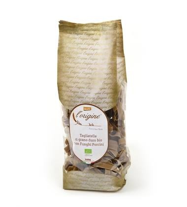 Tagliatelle aux champignons Porcini, biodynamique certifié Demeter.  500gr.